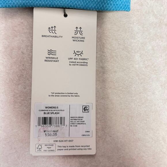 Walter Hagen Women's Blue Splash Clubhouse Scallop Sleeveless Golf Polo - Small - Picture 6 of 7